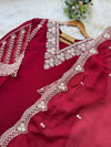 ✨ Glass Chanderi Pakistani Embroidered Kurti Set ✨