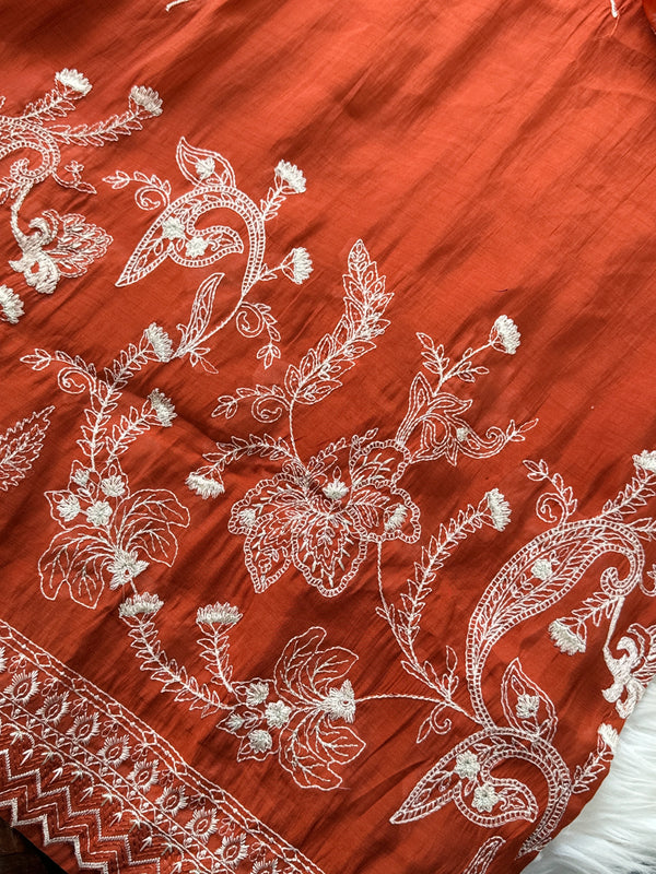 Mul Chanderi Embroidered Kurti Set – Elegant Ethnic Look