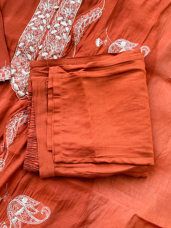 Mul Chanderi Embroidered Kurti Set – Elegant Ethnic Look