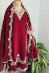 ✨ Glass Chanderi Pakistani Embroidered Kurti Set ✨