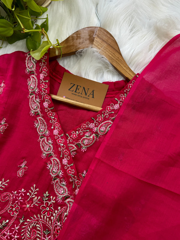 Pure Cotton Embroidered Anarkali Set – Elegant Ethnic Wear 🌸