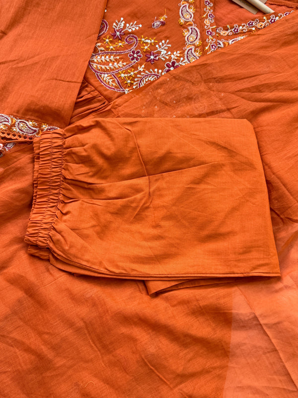 Pure Cotton Embroidered Anarkali Set – Elegant Ethnic Wear 🌸