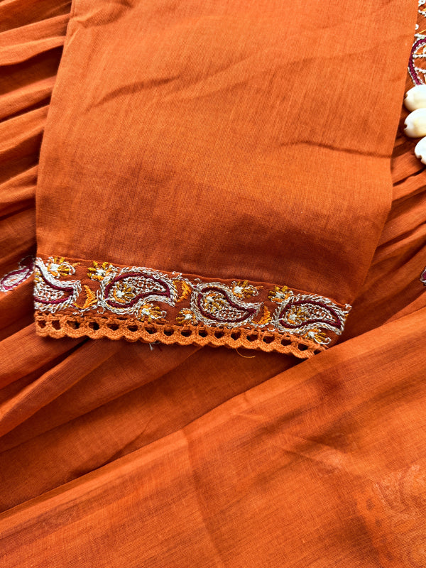 Pure Cotton Embroidered Anarkali Set – Elegant Ethnic Wear 🌸