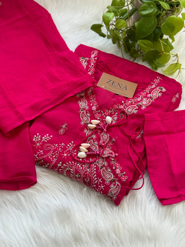 Pure Cotton Embroidered Anarkali Set – Elegant Ethnic Wear 🌸