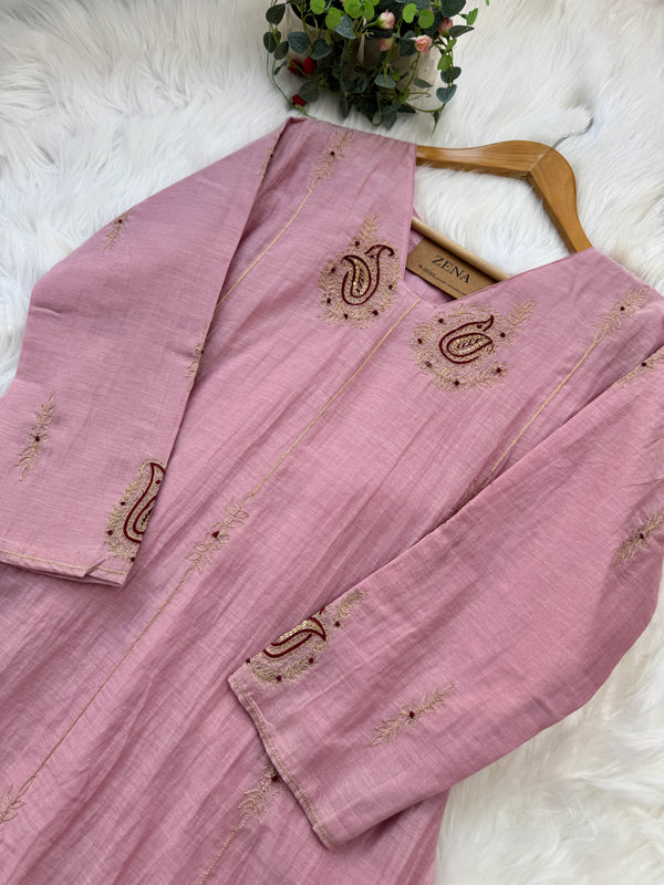 ✨ Premium Mul Chanderi Handwork Kurti Set – Top, Bottom & Dupatta ✨
