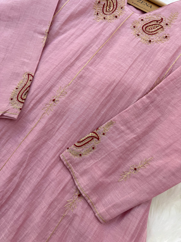 ✨ Premium Mul Chanderi Handwork Kurti Set – Top, Bottom & Dupatta ✨