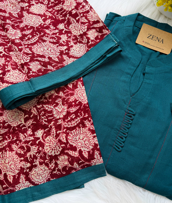 ✨ Pure Cotton A-Line Kurti Set ✨