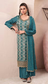 Premium Moga Silk Jacquard | Handwork Suit with Silk Georgette Dupatta
