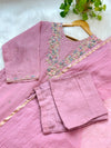 Premium Mul Chanderi Ready to wear Hand Work A-Line Kurti Set – Elegant Ethnic Wear