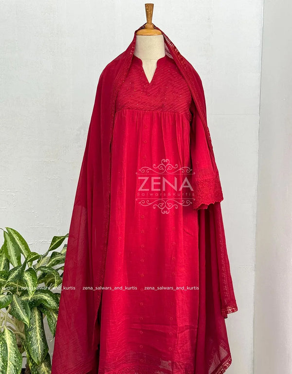Zena Signature Anarkali 💛 – Premium Pure Mul Cotton🌿