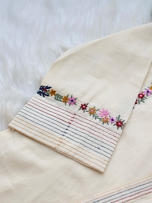 Pure Cotton Embroidery Kurti Set (Ready to Wear)