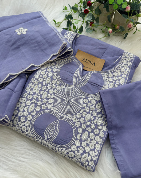 🌙 Mul Chanderi Embroidered Anarkali Set 🌙