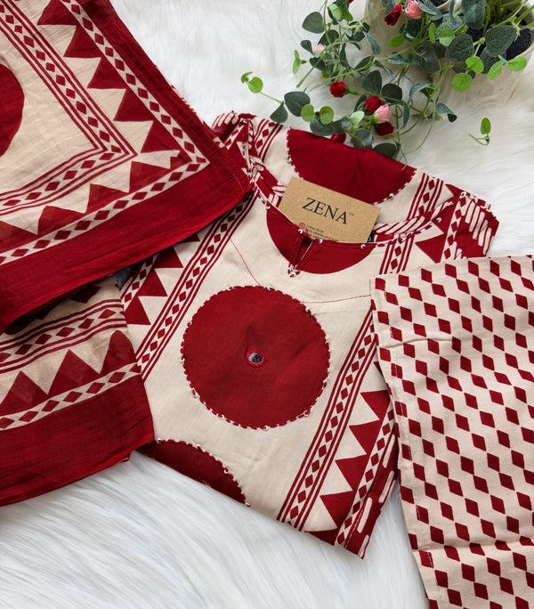 Pure Cotton Ready-to-Wear Kurti Set — Comfort Meets Everyday Elegance