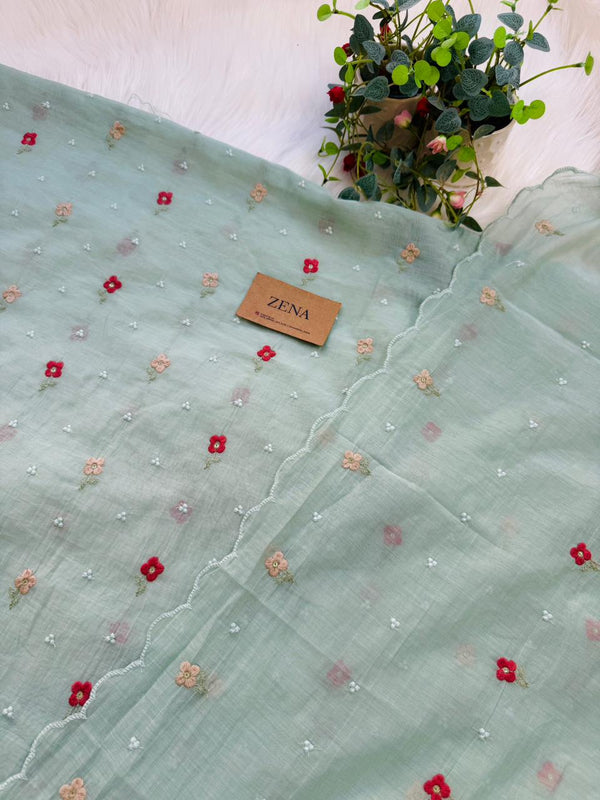 Premium Mul Chanderi Embroidered Unstitched Suit – Redefining Ethnic Elegance