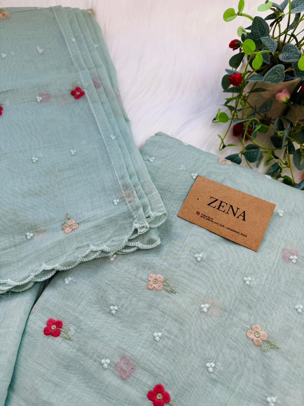 Premium Mul Chanderi Embroidered Unstitched Suit – Redefining Ethnic Elegance