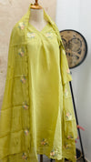 ✨ Glass Chanderi Hand-Detailed A-Line Kurti Set ✨