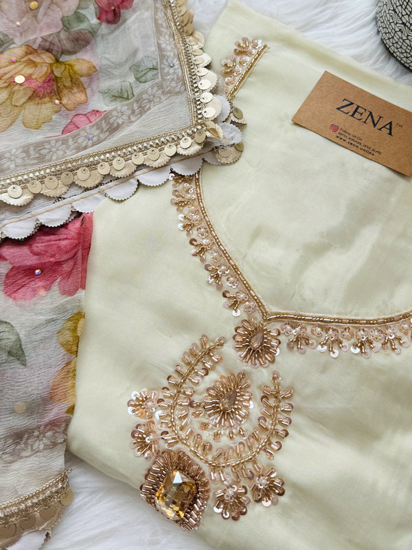 ✨ Crepe Hand-Detailed Unstitched Suit ✨