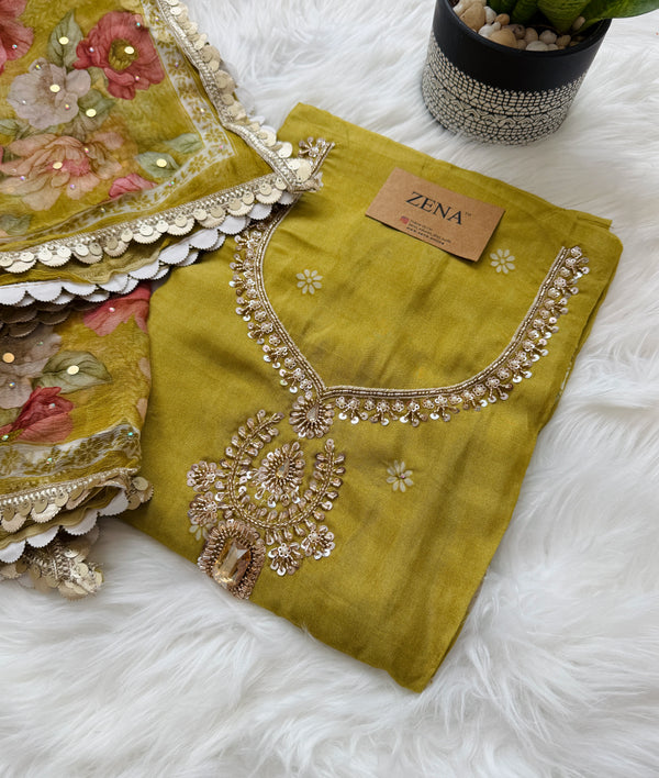 ✨ Crepe Hand-Detailed Unstitched Suit ✨
