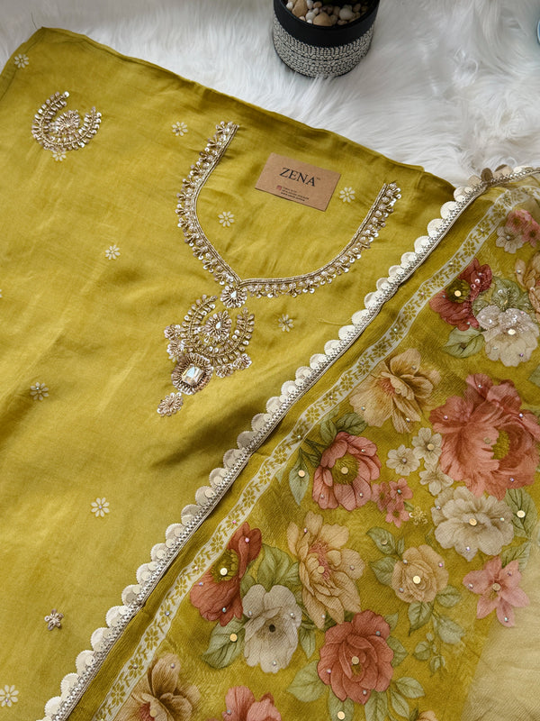 ✨ Crepe Hand-Detailed Unstitched Suit ✨