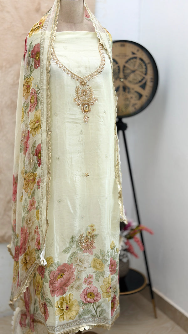 ✨ Crepe Hand-Detailed Unstitched Suit ✨