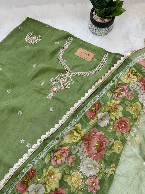 ✨ Crepe Hand-Detailed Unstitched Suit ✨