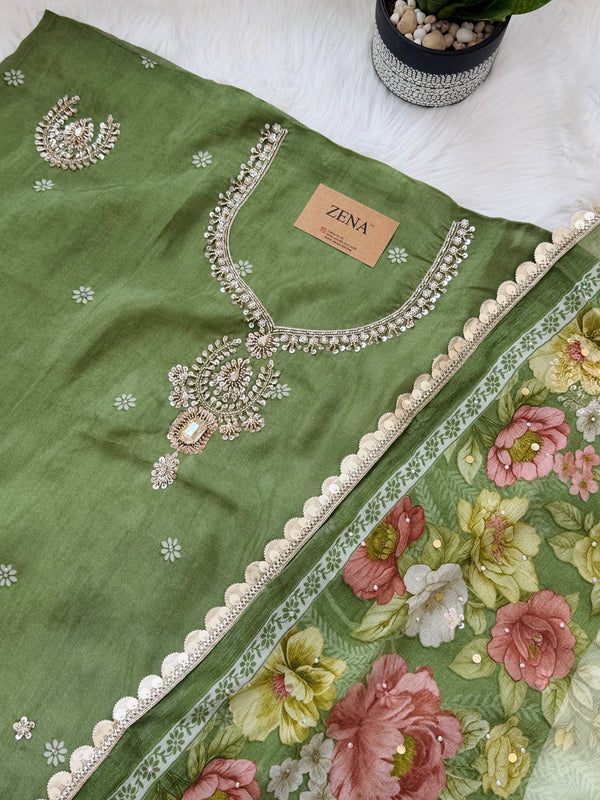 ✨ Crepe Hand-Detailed Unstitched Suit ✨
