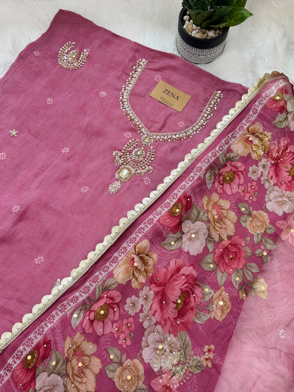 ✨ Crepe Hand-Detailed Unstitched Suit ✨