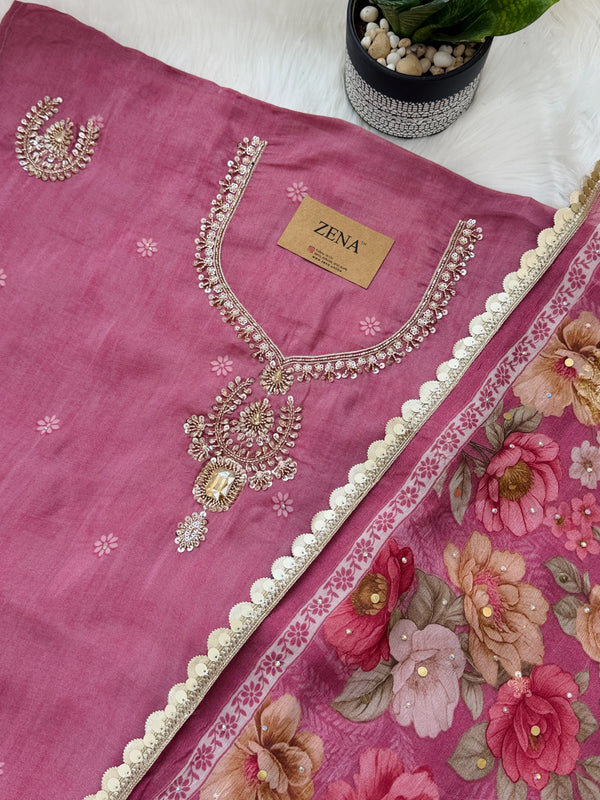 ✨ Crepe Hand-Detailed Unstitched Suit ✨