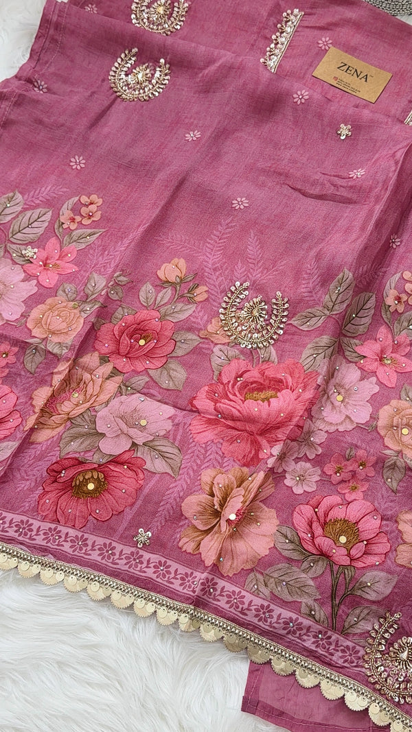 ✨ Crepe Hand-Detailed Unstitched Suit ✨