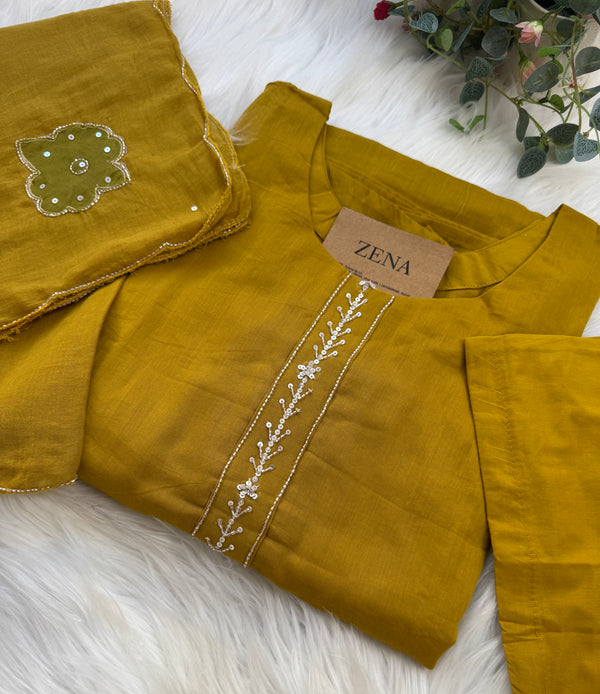 ✨ Mul Chanderi Handwork Suit ✨