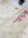 🌼✨ Onam Arrival | Linen Hand-Detailed Unstitched Suit ✨🌼