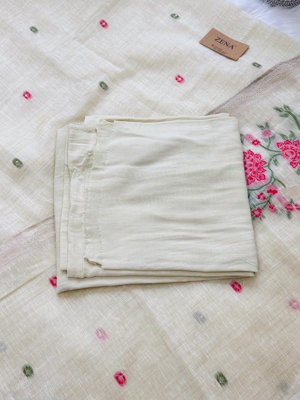 🌼✨ Onam Arrival | Linen Hand-Detailed Unstitched Suit ✨🌼