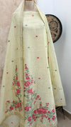 🌼✨ Onam Arrival | Linen Hand-Detailed Unstitched Suit ✨🌼
