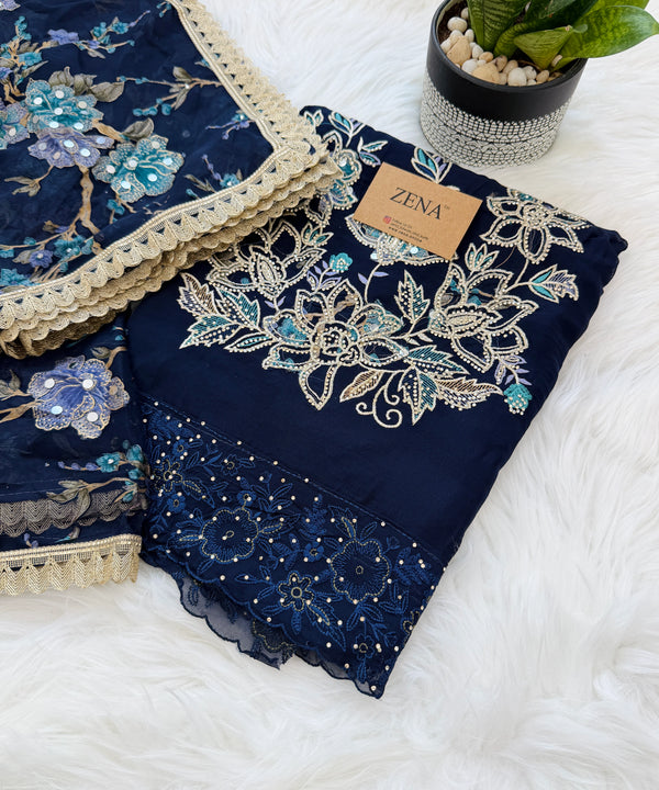 Crepe Hand-Detailed Unstitched Suit ✨