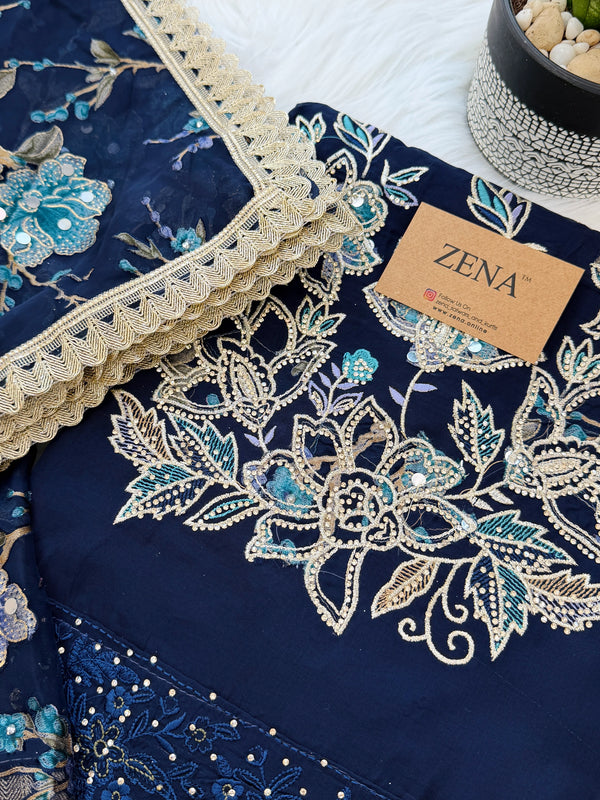 Crepe Hand-Detailed Unstitched Suit ✨