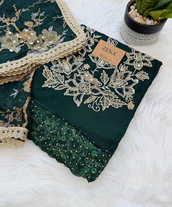 Crepe Hand-Detailed Unstitched Suit ✨
