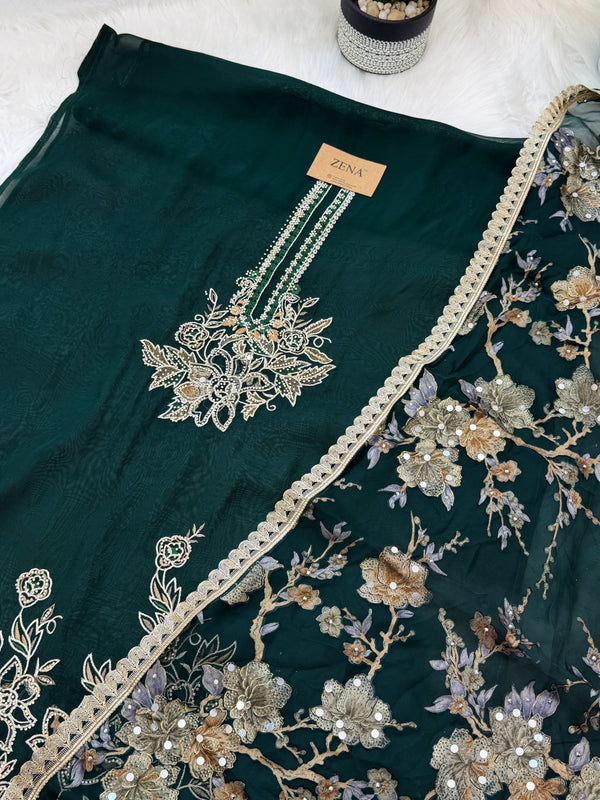 Crepe Hand-Detailed Unstitched Suit ✨