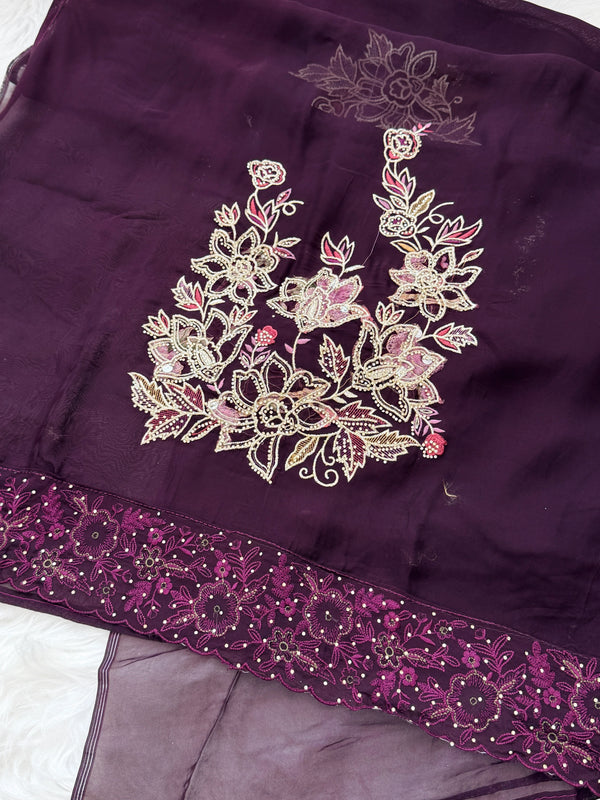 Crepe Hand-Detailed Unstitched Suit ✨