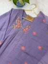 ✨ Mul Chanderi Floral Handwork Anarkali Set