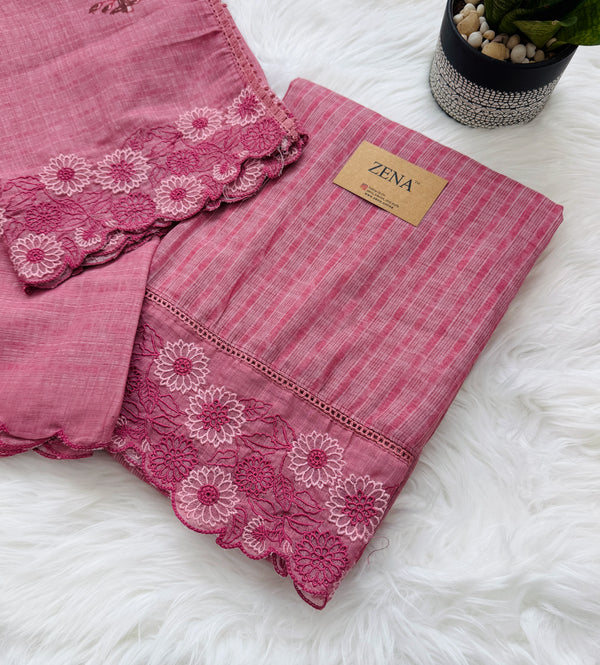 🌼 Pure Cotton Unstitched Suit – Onam Arrival ✨