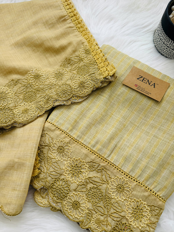 🌼 Pure Cotton Unstitched Suit – Onam Arrival ✨