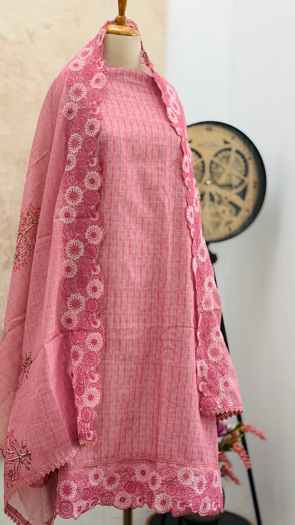 🌼 Pure Cotton Unstitched Suit – Onam Arrival ✨