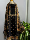 Unstitched Organza Digital Printed Suit with Original Mirror Work – Craft Your Style with Elegance
