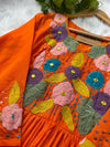 Mul Chanderi Hand Detailed Anarkali Set