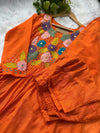 Mul Chanderi Hand Detailed Anarkali Set