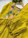 Mul Chanderi Hand Detailed Anarkali Set