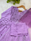Mul Chanderi Anarkali Kurti Set – Royal Elegance in Soothing Purple