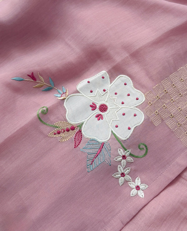 ✨ Premium Mul Chanderi Appliqué Work Kurti Set ✨
