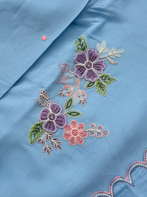 ✨ Premium Mul Chanderi Appliqué Work Kurti Set ✨