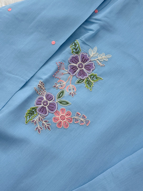 ✨ Premium Mul Chanderi Appliqué Work Kurti Set ✨